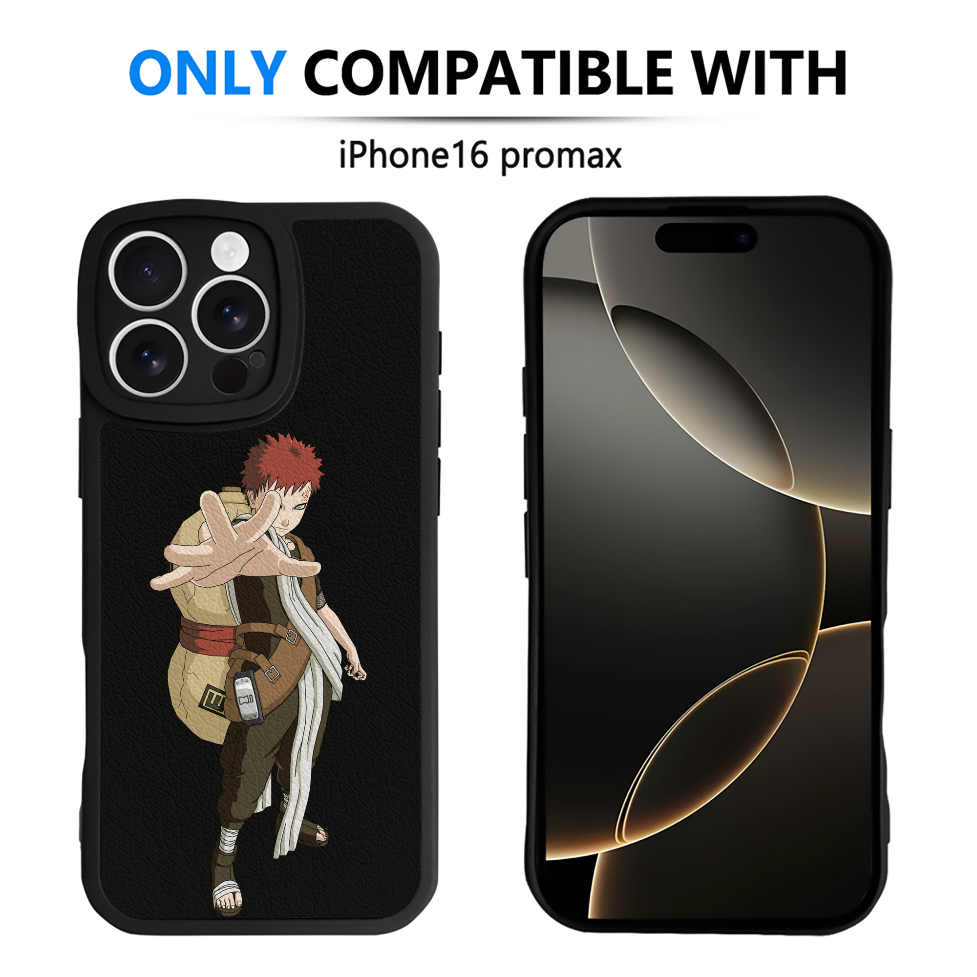 （画像用） NARUTO -ナルト- ガアラ Gaara 【iPhone 16シリーズ対応】シリコンスマホケース（レザー調） 材質：シリコン